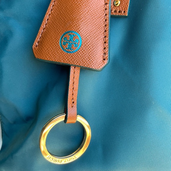 Tory Burch Teal Blue and Tan Tote Bag - Picture 6 of 11